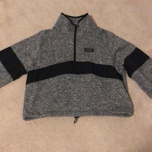 Pink cropped quarter zip